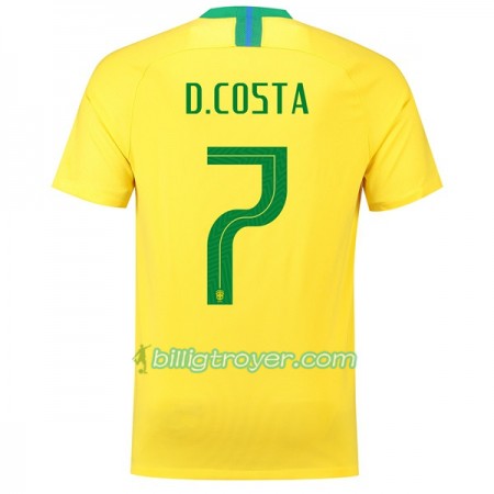 Billige Fotballdrakter Brasil D.Costa 7 VM 2018 Hjemmedraktsett